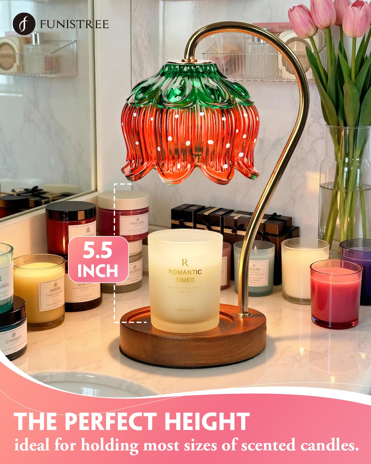Funistree Flower Candle Warmer Lamp with Timer