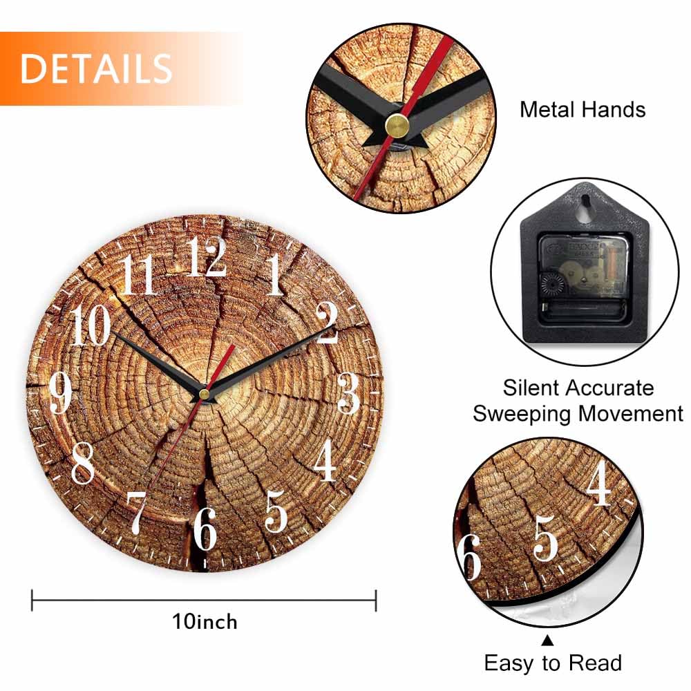 Mxocom Wheel Wall Clock Modern Car Tire Style Clock 10 Inch