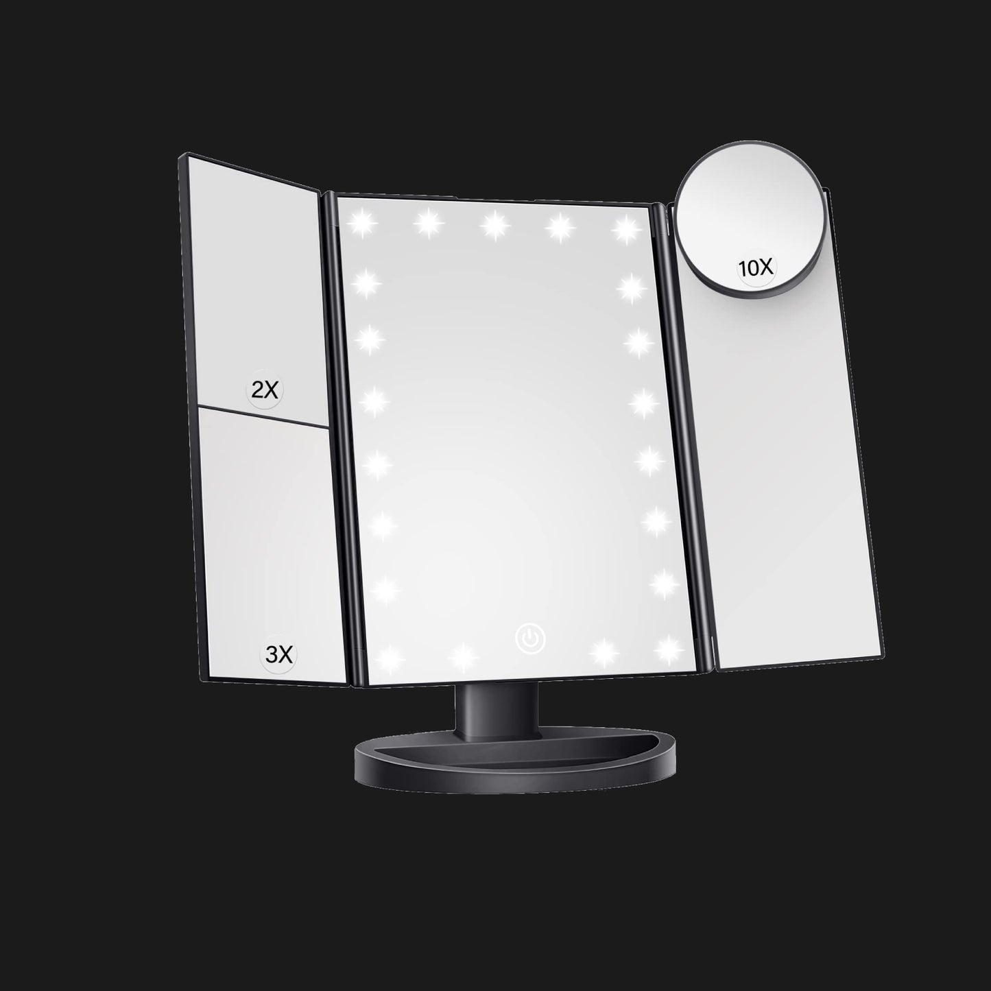 HUONUL Vanity Makeup Mirror Trifold with Lights