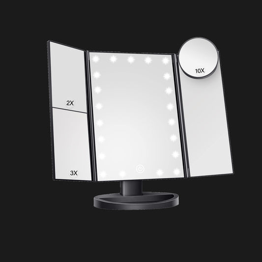 HUONUL Vanity Makeup Mirror Trifold with Lights