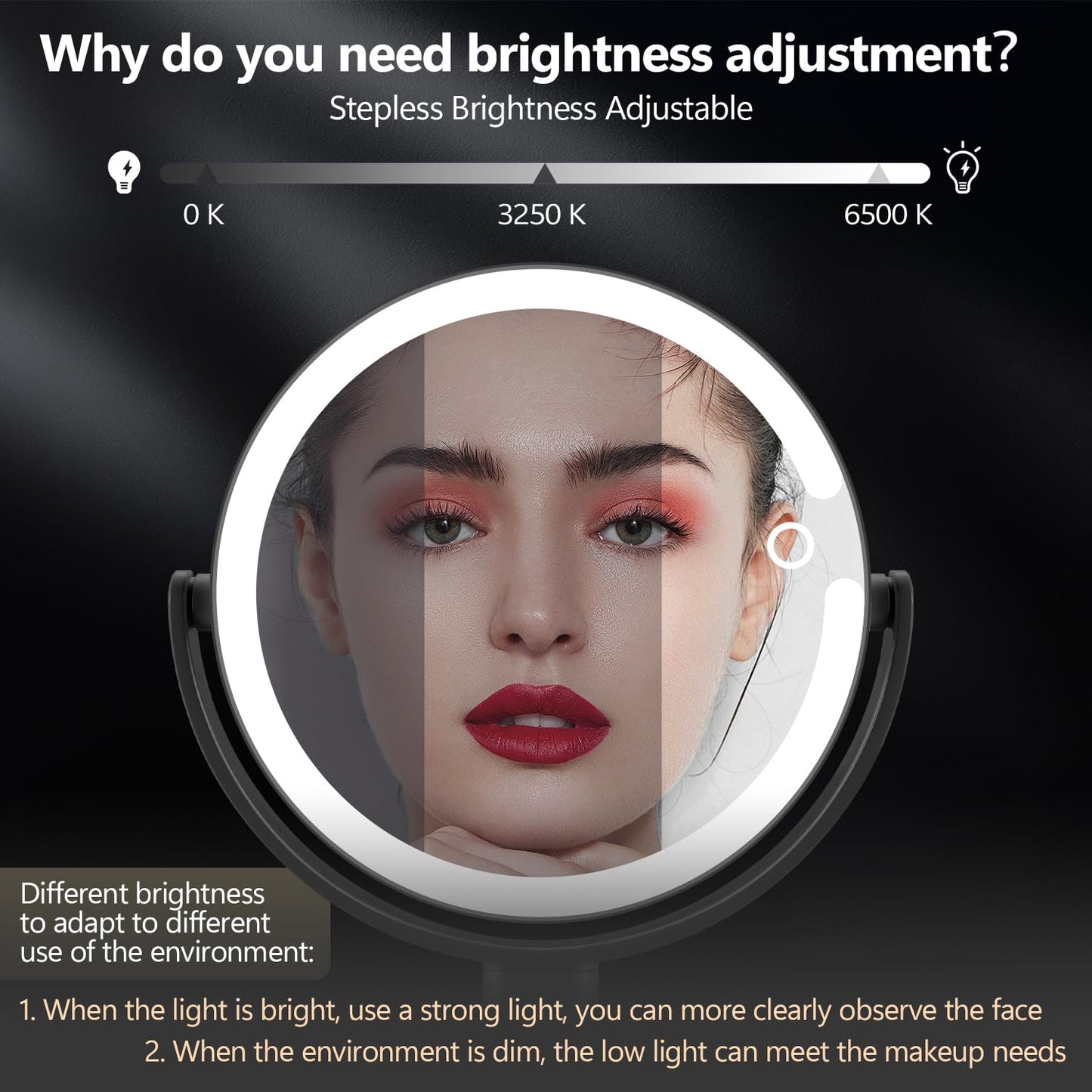 20X Magnifying Makeup Mirror Lighted Dual Sided Mirror