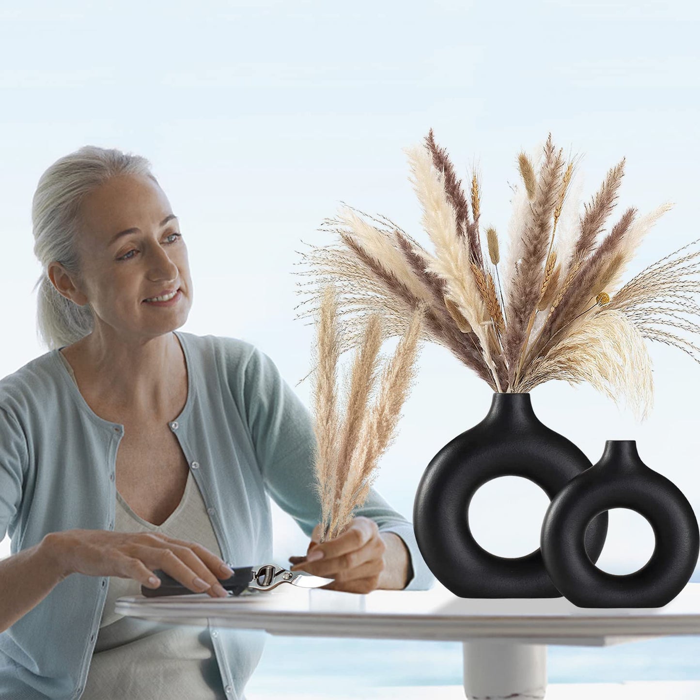 Heart Ceramic Vases Set of 2 Nordic Minimalist Decor