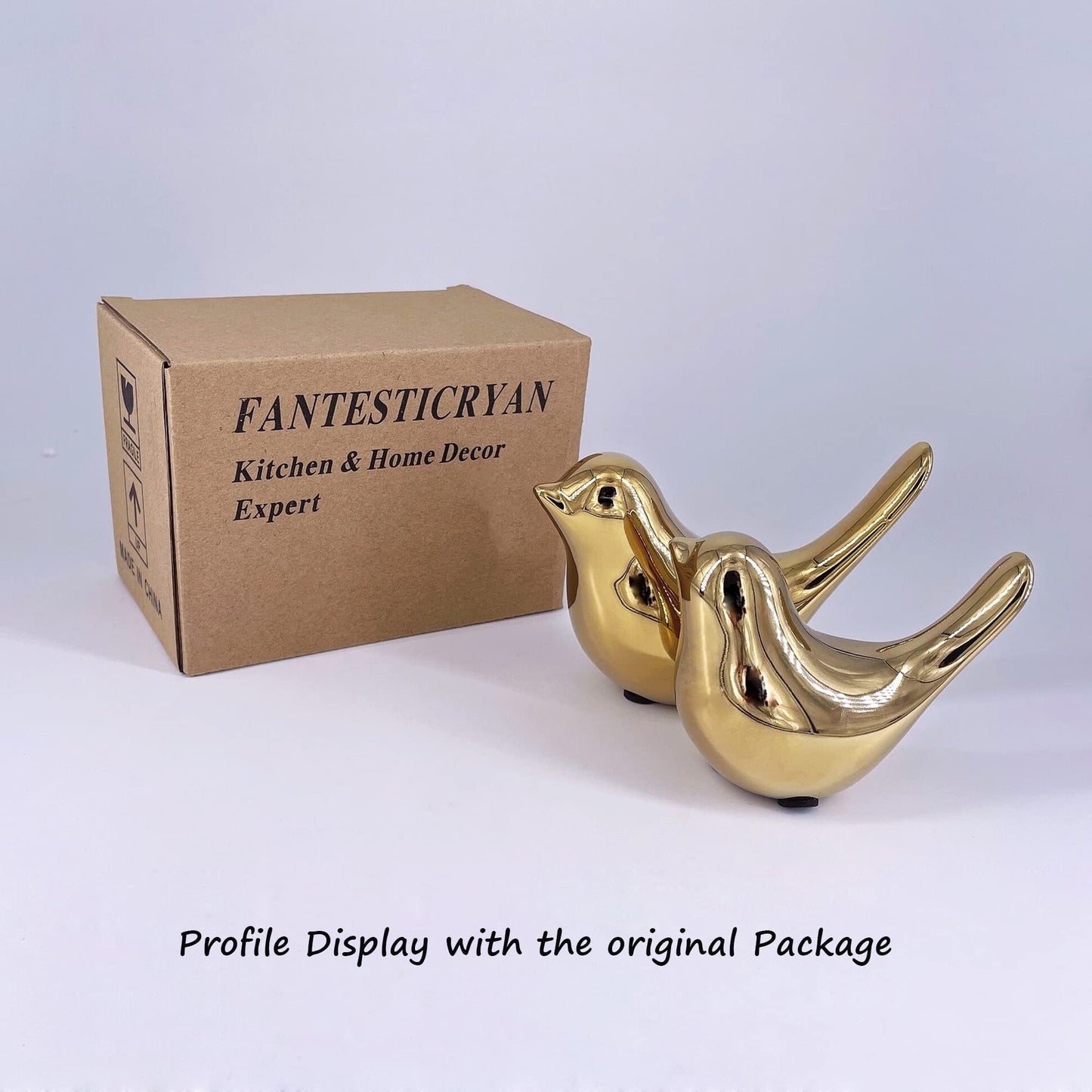 FANTESTICRYAN Gold Bird Statues Modern Decorative Ornaments