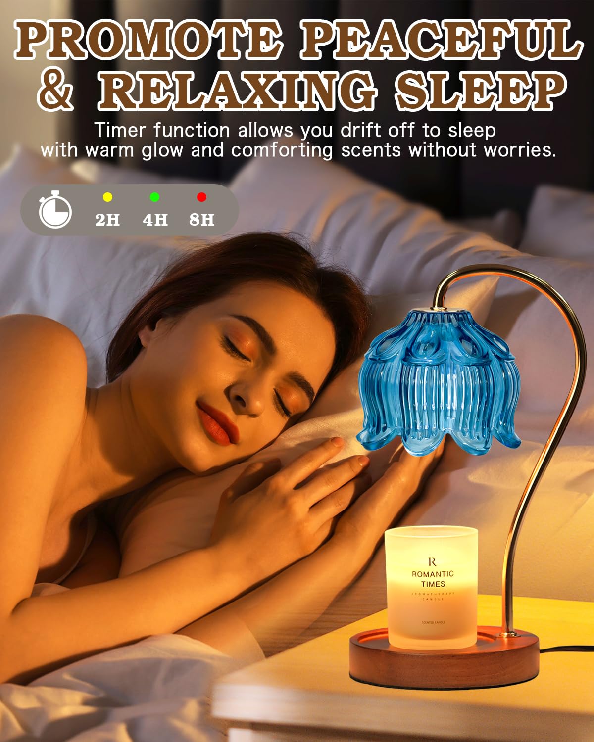 Funistree Flower Candle Warmer Lamp with Timer