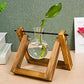 Kingbuy Terrarium Propagation Station 3 Bulb Glass Vase on Wooden Stand