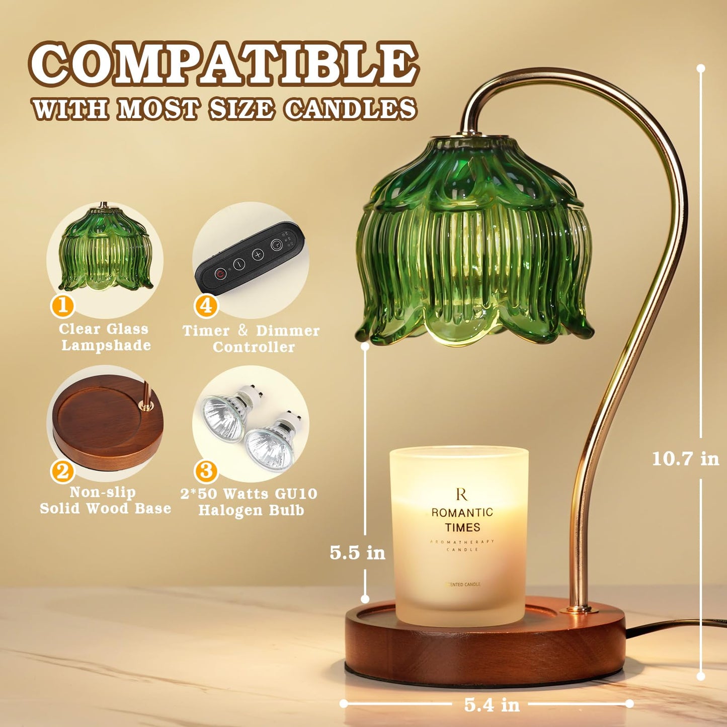 Funistree Flower Candle Warmer Lamp with Timer