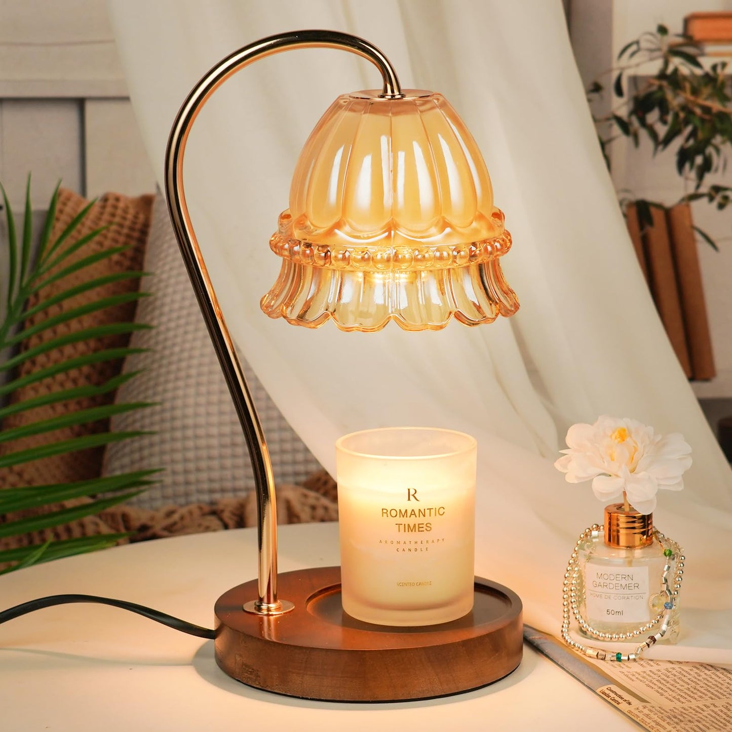Funistree Flower Candle Warmer Lamp with Timer