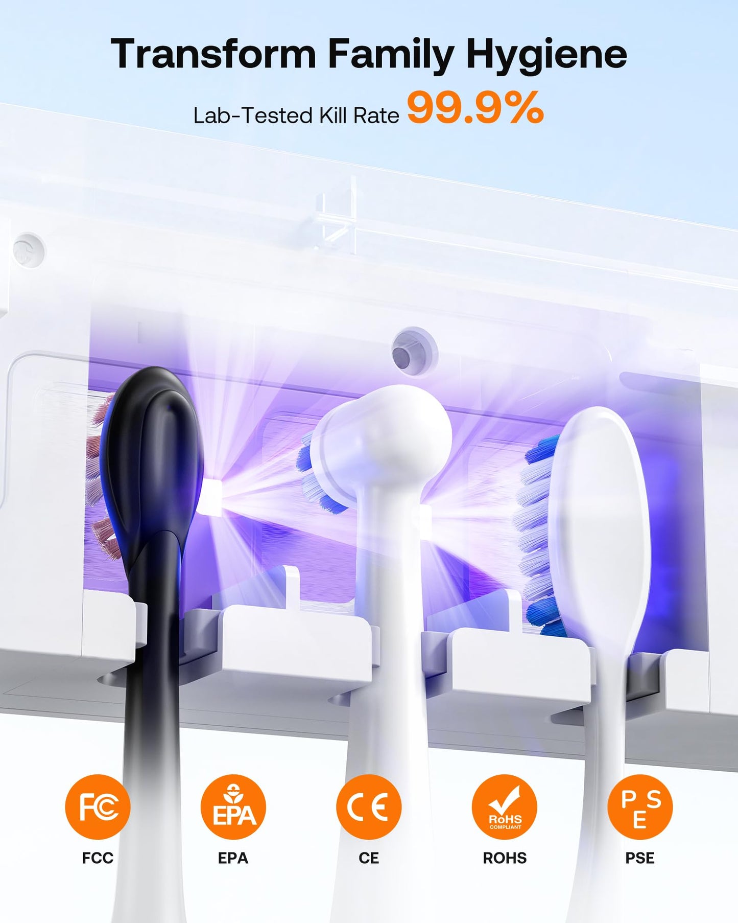 Bitvae Toothbrush Cleaner and Holder Smart LED Drying Station