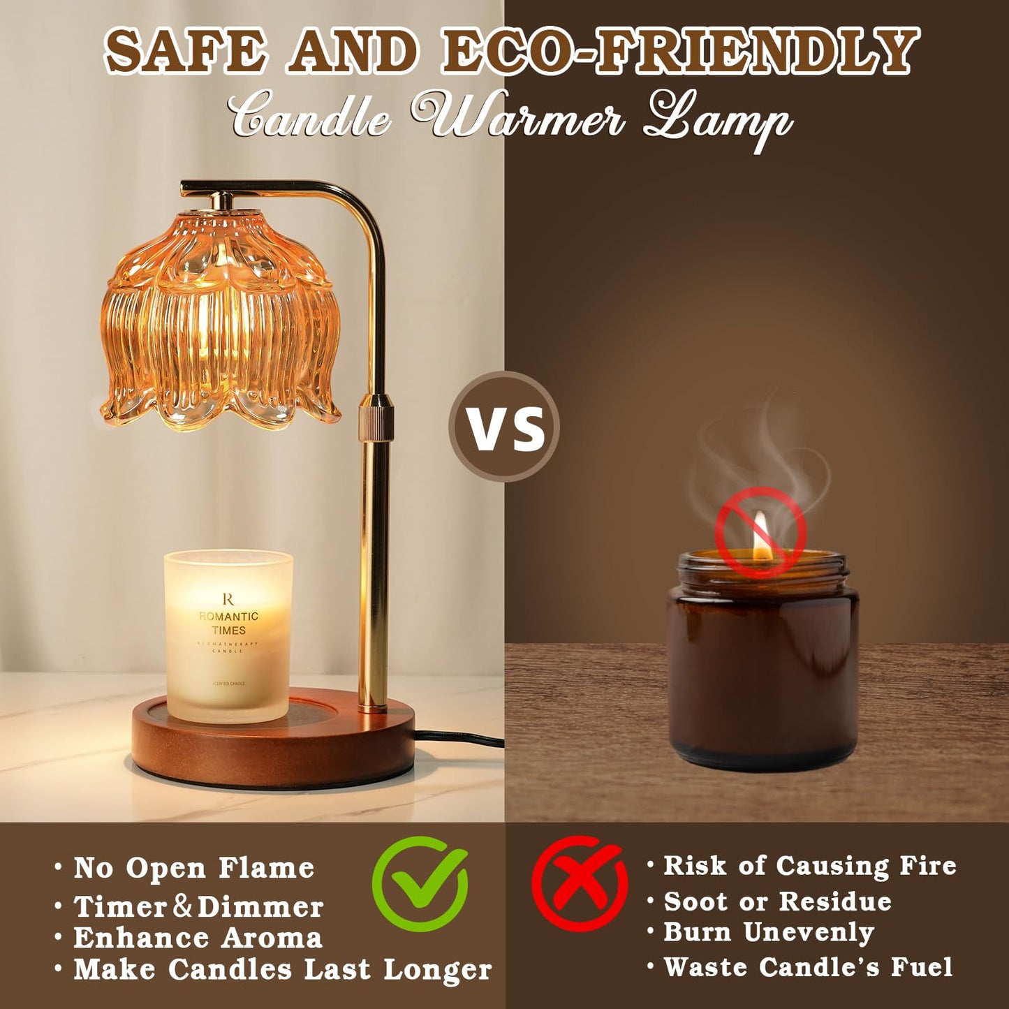 Funistree Flower Candle Warmer Lamp with Timer