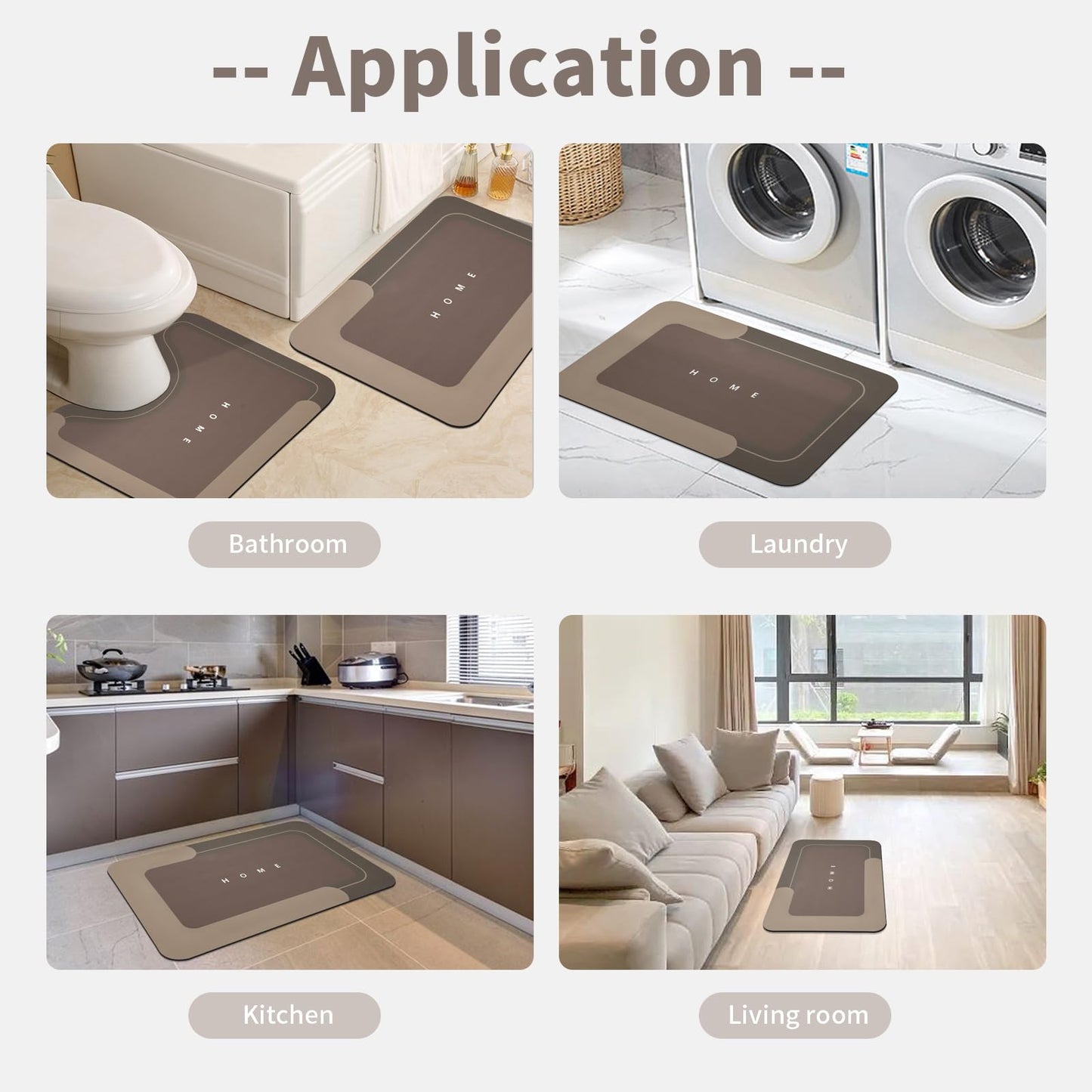 3PCS GORILLA GRIP Bath Rug Soft Chenille Absorbent Mat