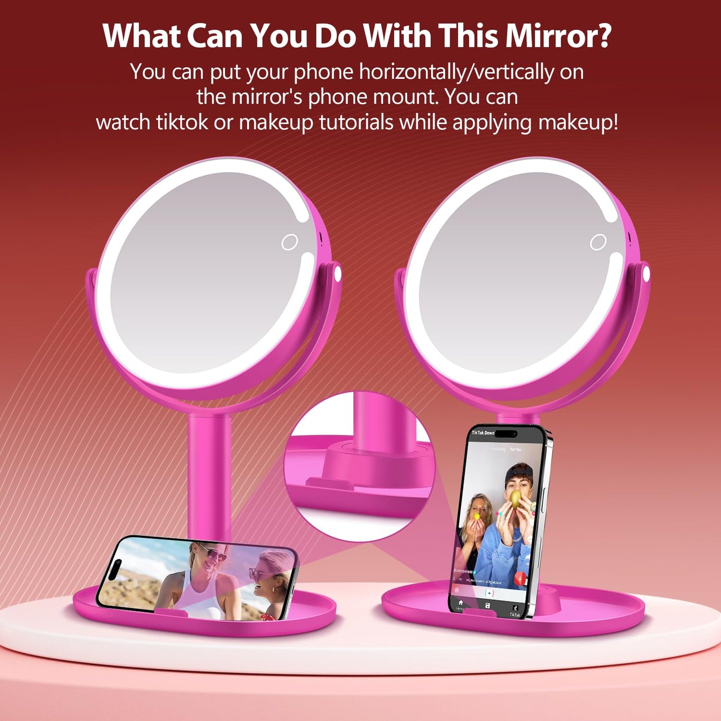 20X Magnifying Makeup Mirror Lighted Dual Sided Mirror