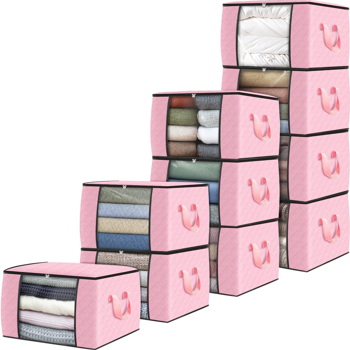 Fab Totes Clothes Storage Bags 6 Pack Foldable Organizers