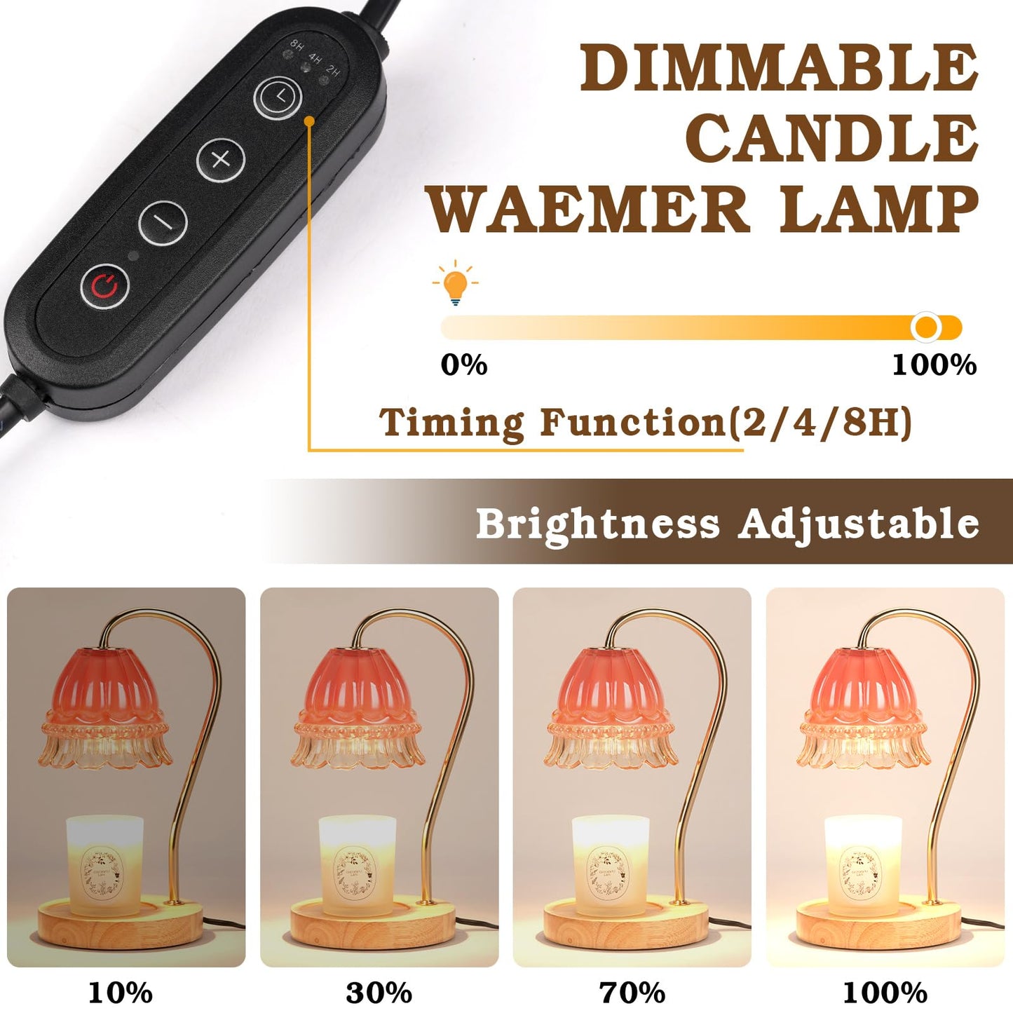 Funistree Flower Candle Warmer Lamp with Timer