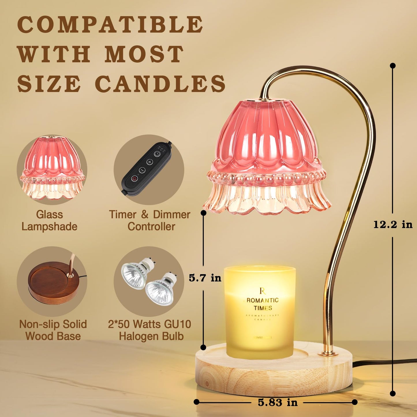 Funistree Flower Candle Warmer Lamp with Timer