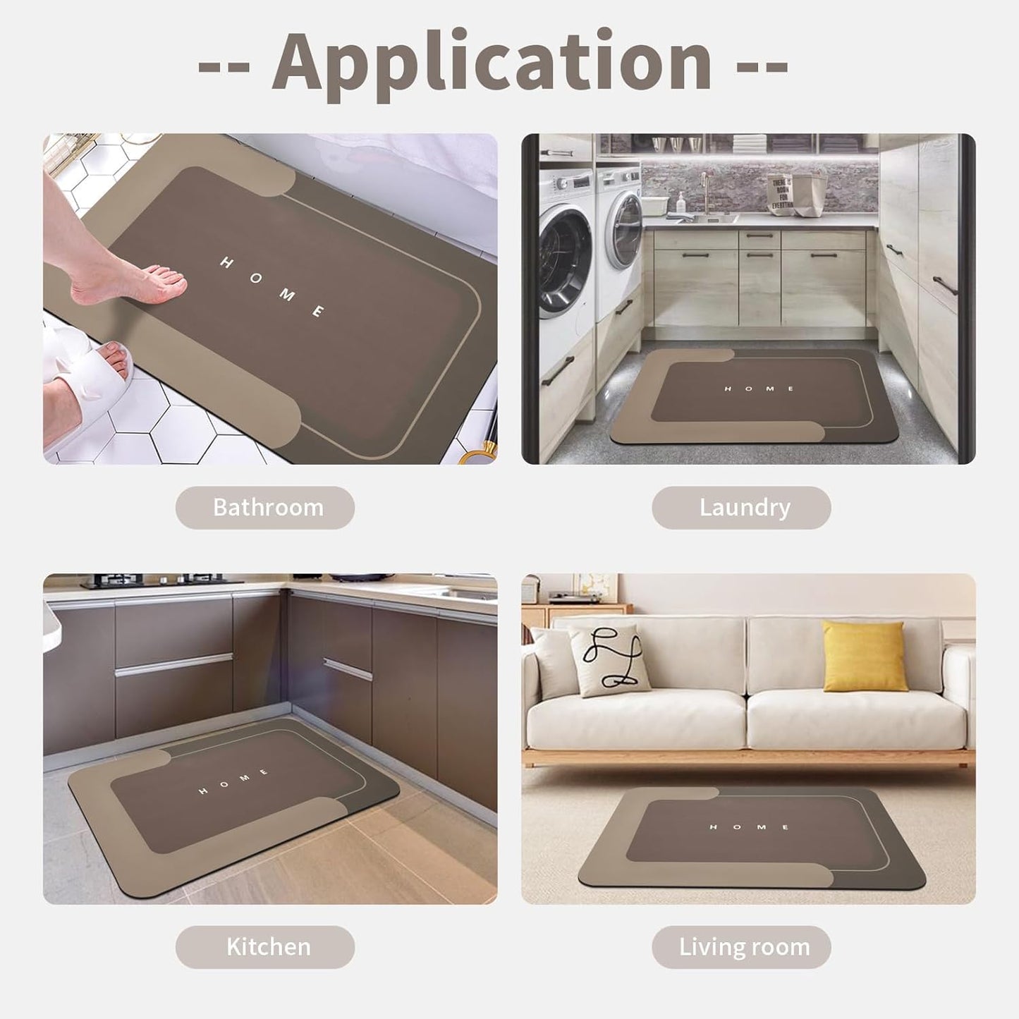 3PCS GORILLA GRIP Bath Rug Soft Chenille Absorbent Mat