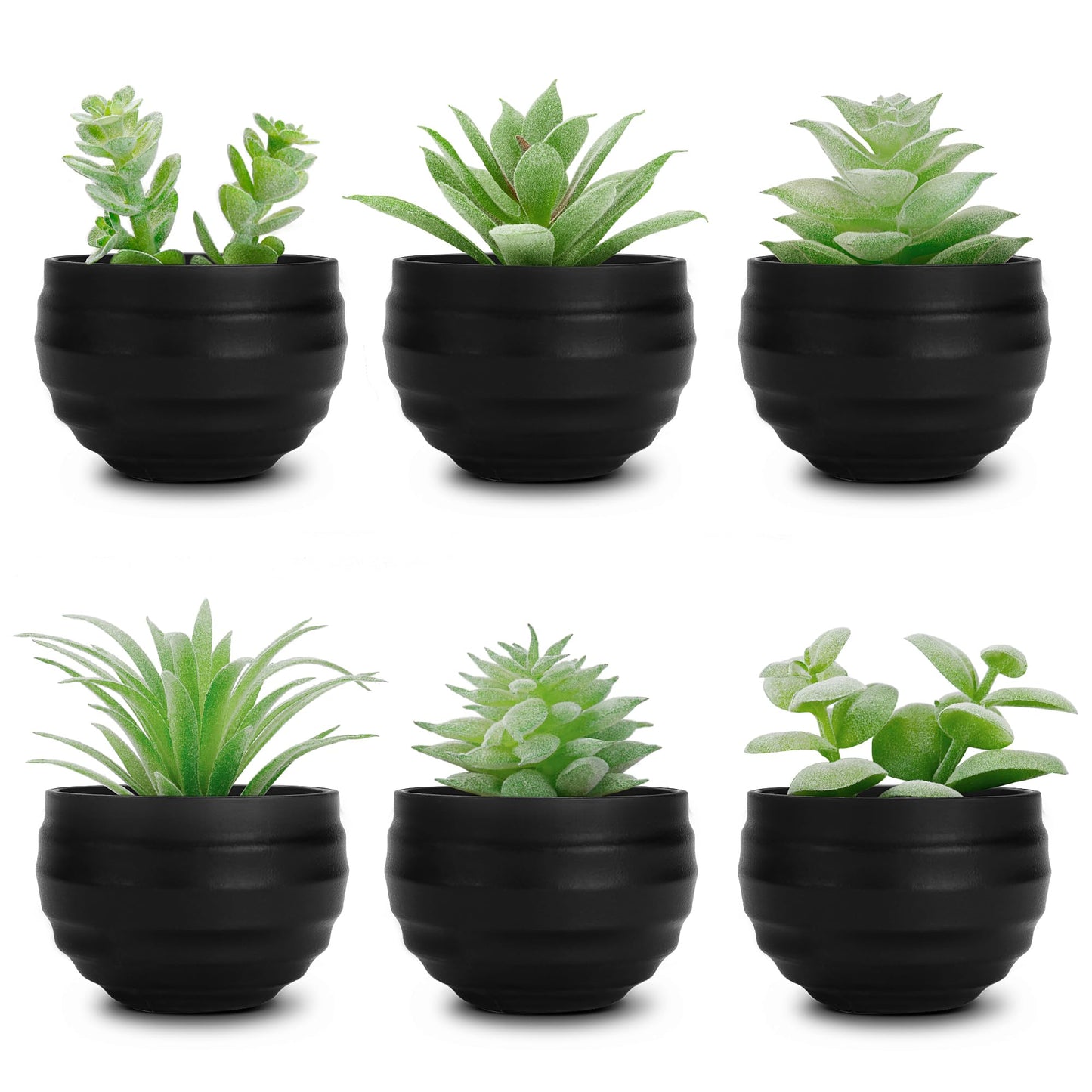 Der Rose 6 Pack Small Succulent Plants Faux Potted Greenery