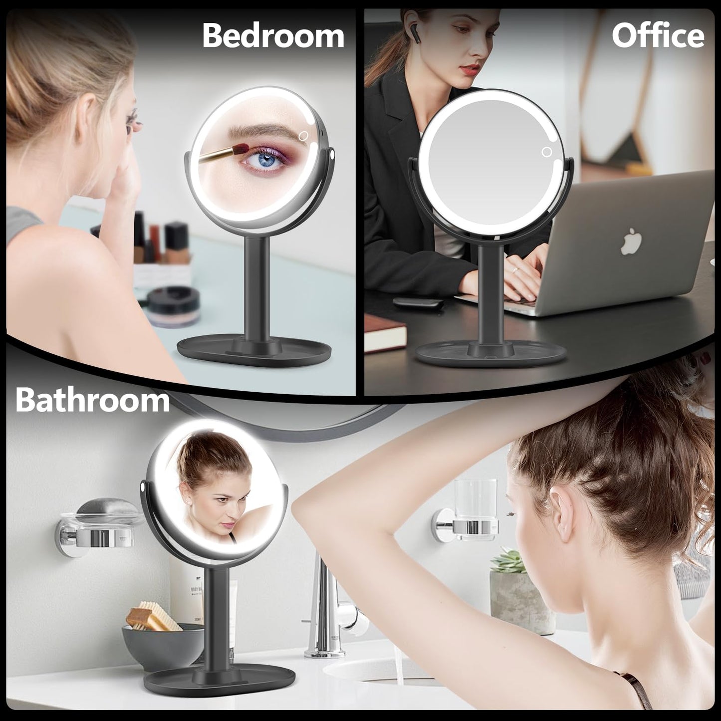 20X Magnifying Makeup Mirror Lighted Dual Sided Mirror