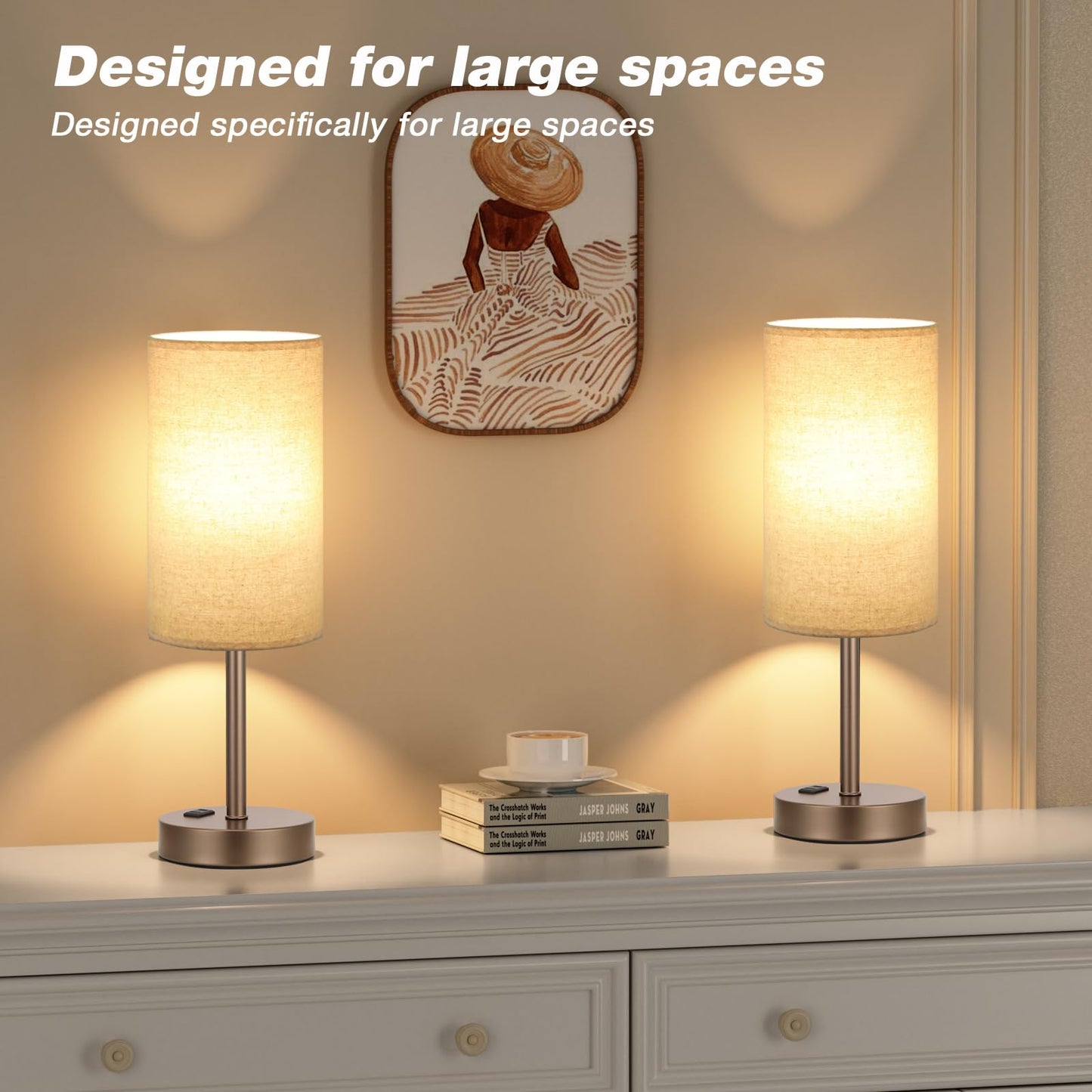 Fenmzee Rose Gold Crystal Touch Lamp 3 Way Dimmable with USB