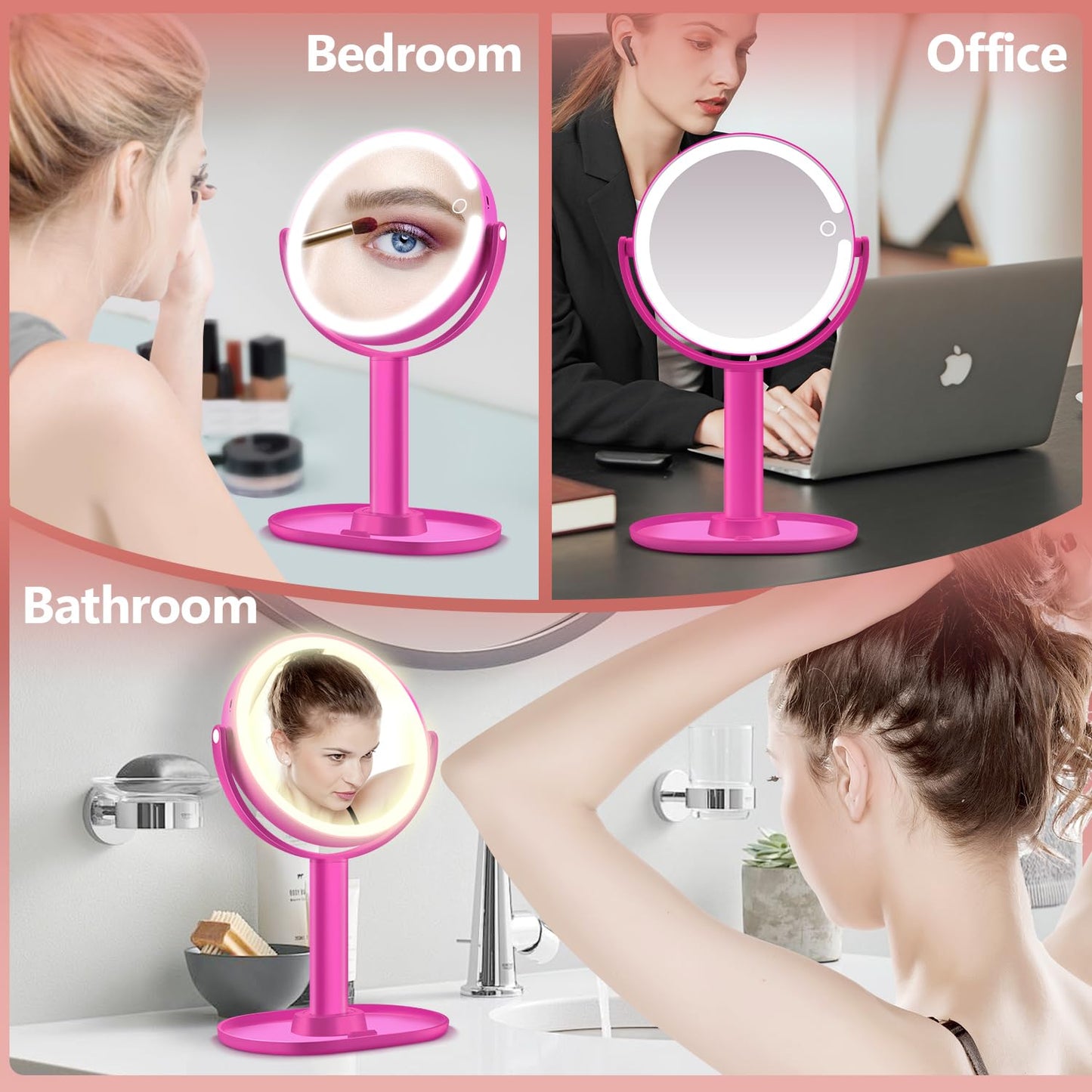 20X Magnifying Makeup Mirror Lighted Dual Sided Mirror
