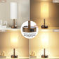 Fenmzee Rose Gold Crystal Touch Lamp 3 Way Dimmable with USB