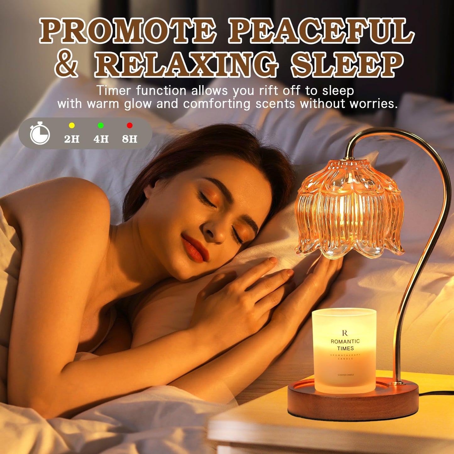 Funistree Flower Candle Warmer Lamp with Timer