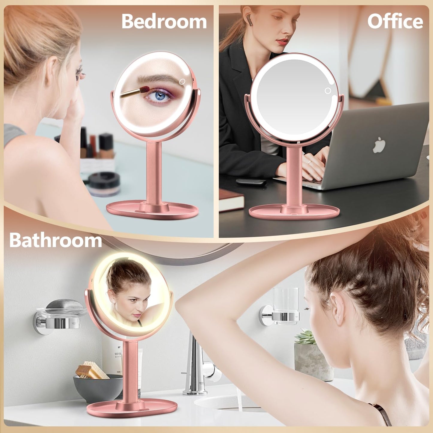 20X Magnifying Makeup Mirror Lighted Dual Sided Mirror