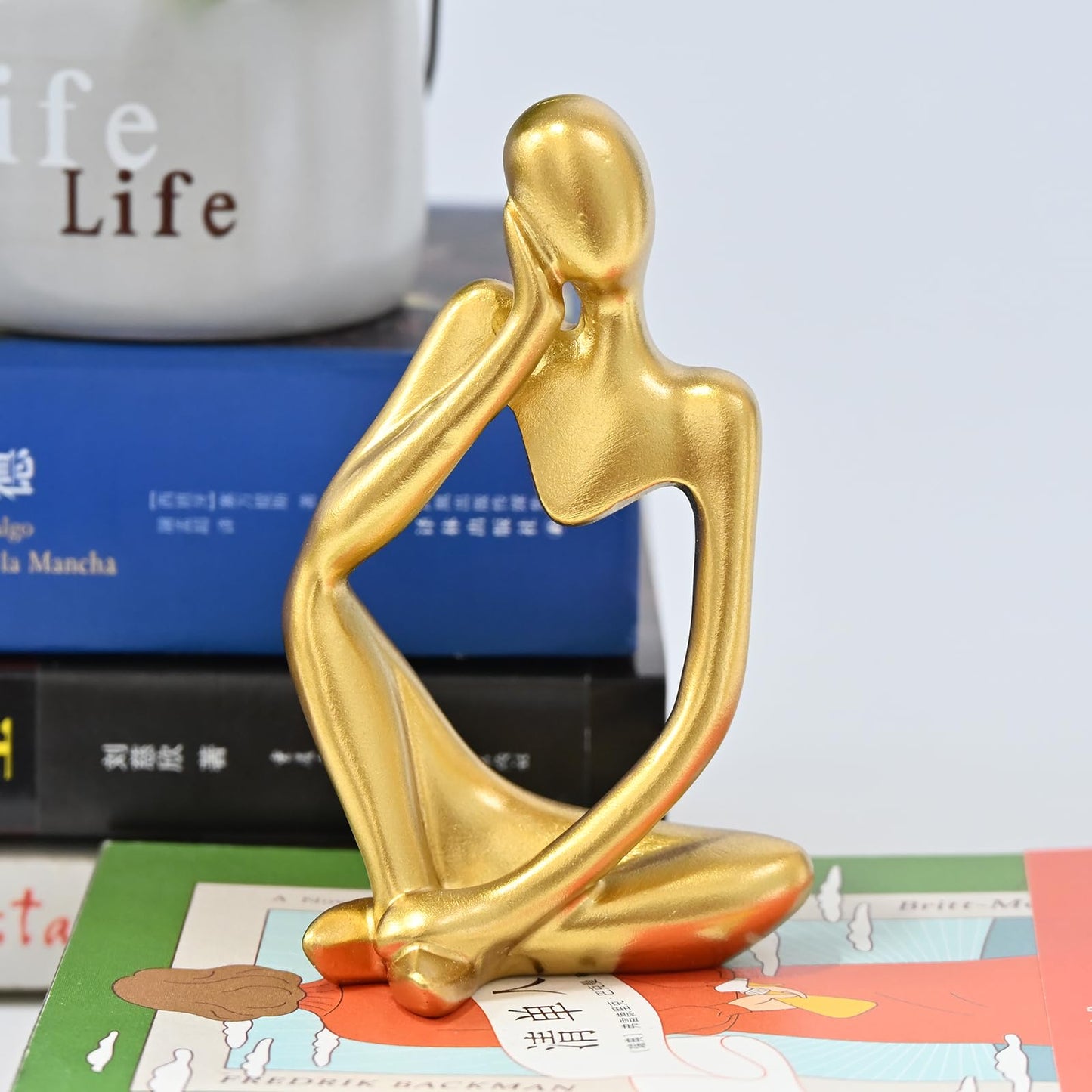 BOPART Gold Thinker Statues 3 Piece Modern Figurine Set