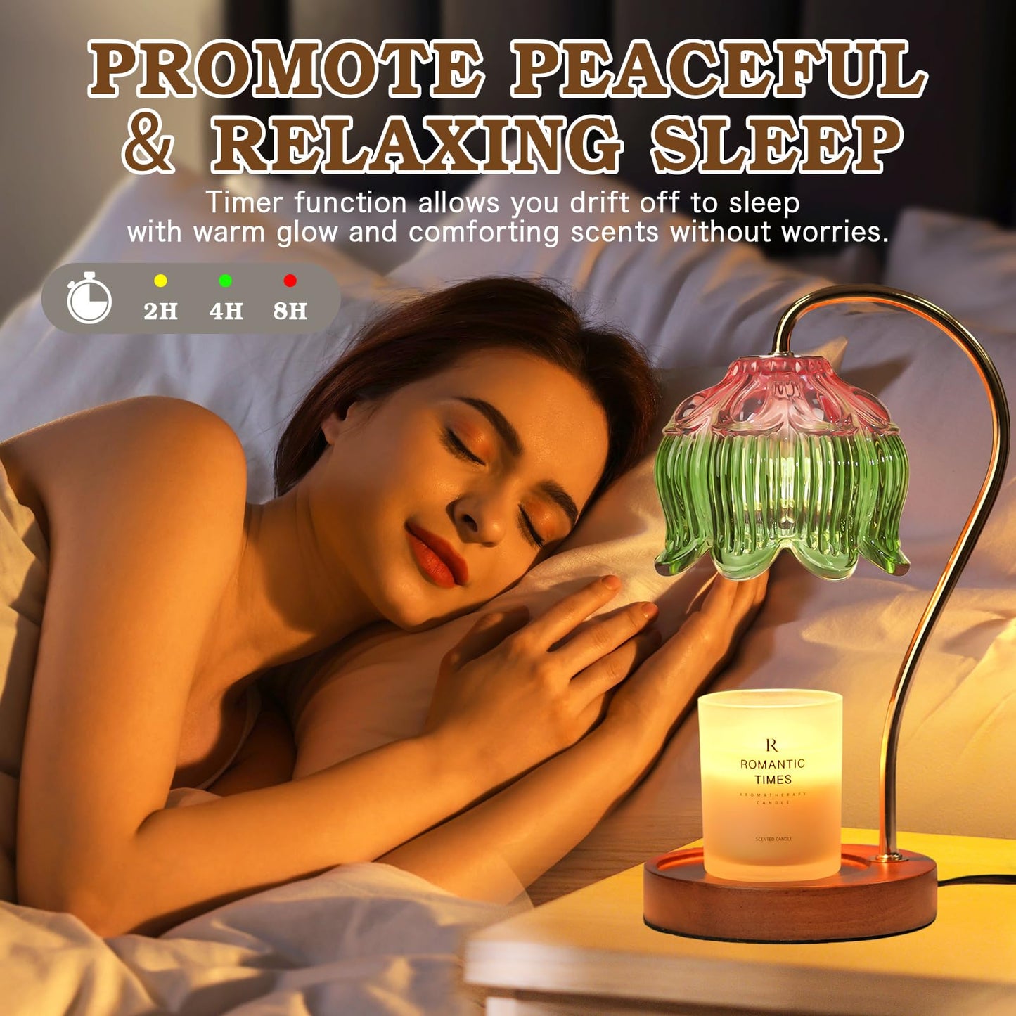 Funistree Flower Candle Warmer Lamp with Timer