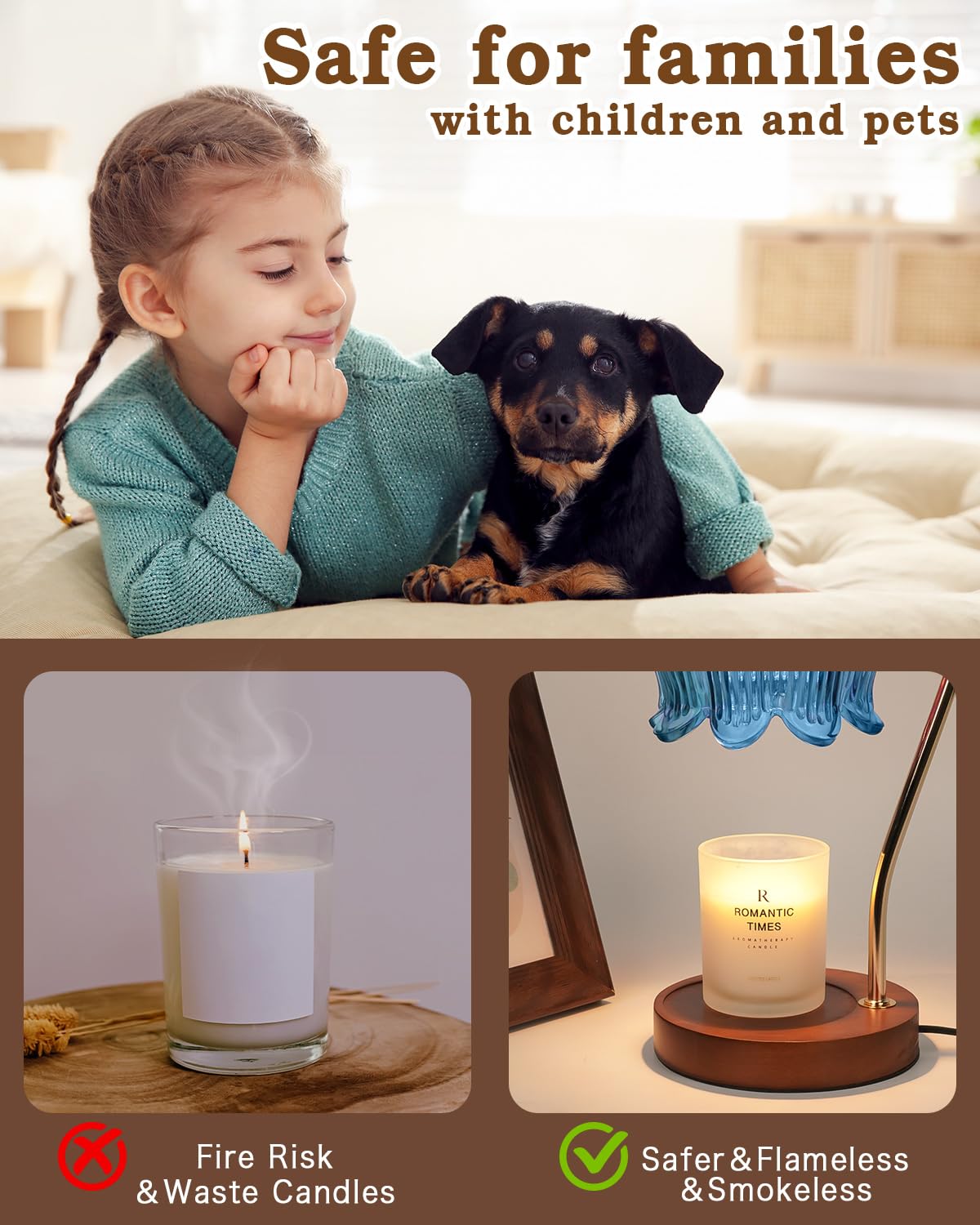 Funistree Flower Candle Warmer Lamp with Timer