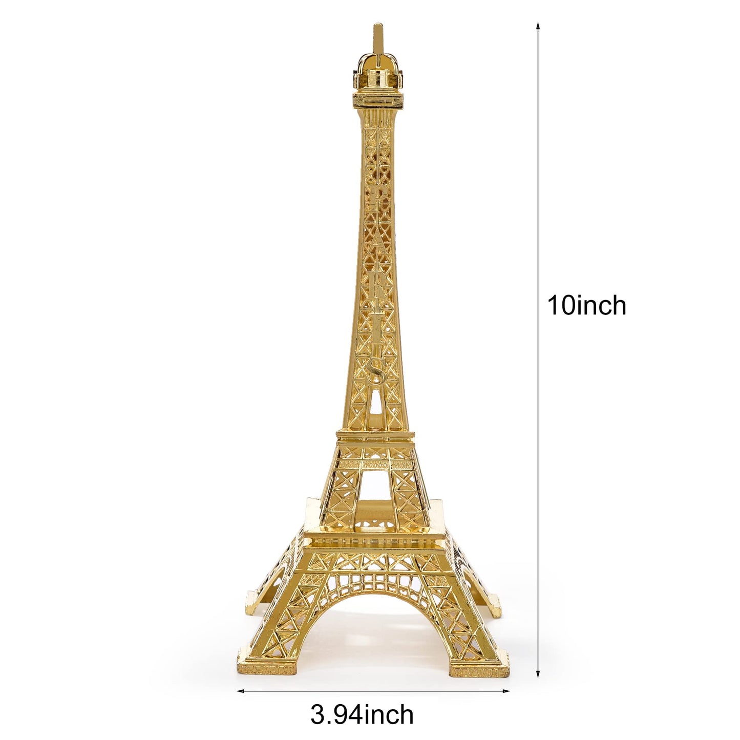 ESHATO Eiffel Tower Statue Gold Metal Decorative Figurine 7 Inch