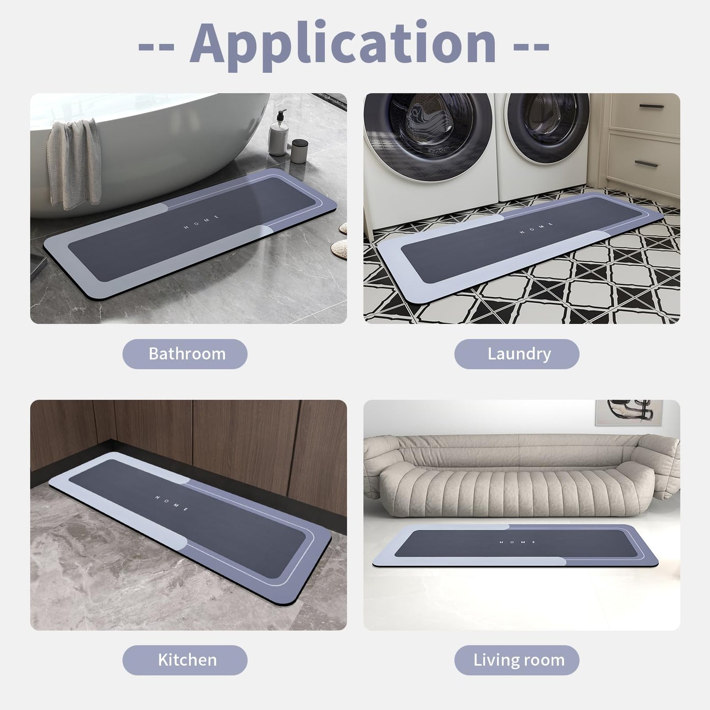 3PCS GORILLA GRIP Bath Rug Soft Chenille Absorbent Mat