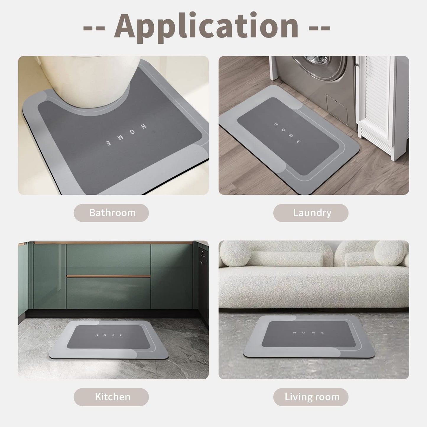 3PCS GORILLA GRIP Bath Rug Soft Chenille Absorbent Mat