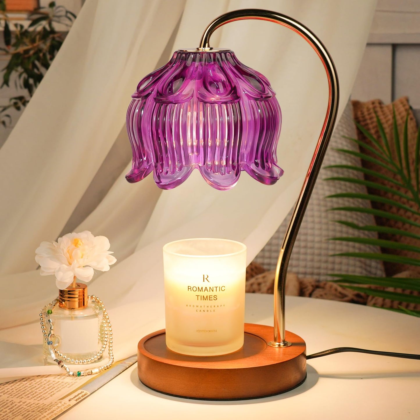 Funistree Flower Candle Warmer Lamp with Timer