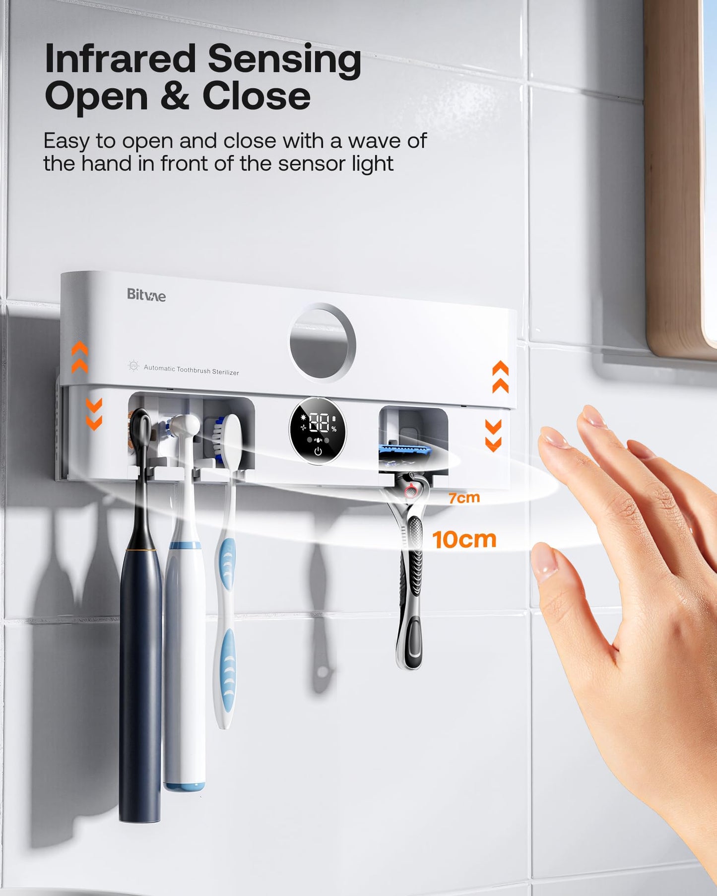 Bitvae Toothbrush Cleaner and Holder Smart LED Drying Station