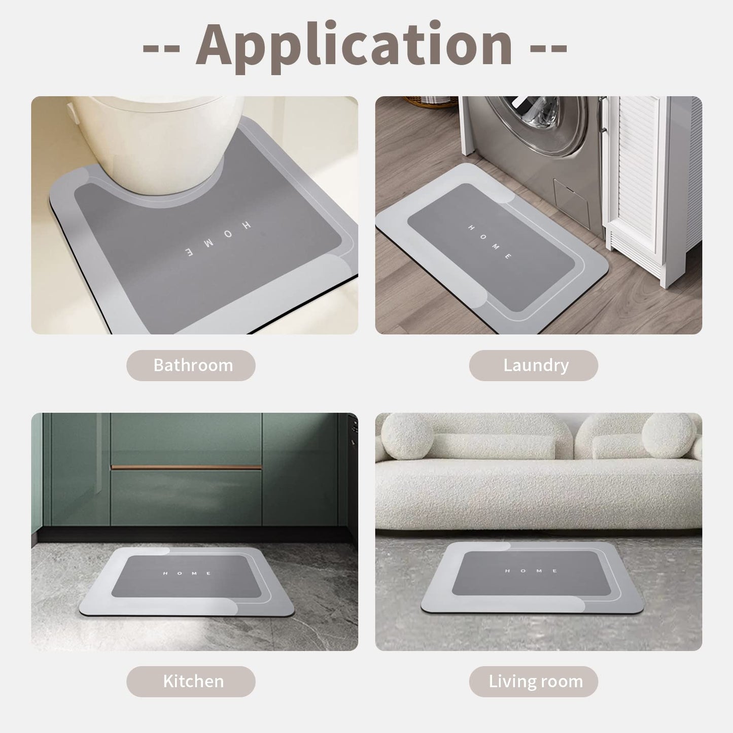 3PCS GORILLA GRIP Bath Rug Soft Chenille Absorbent Mat