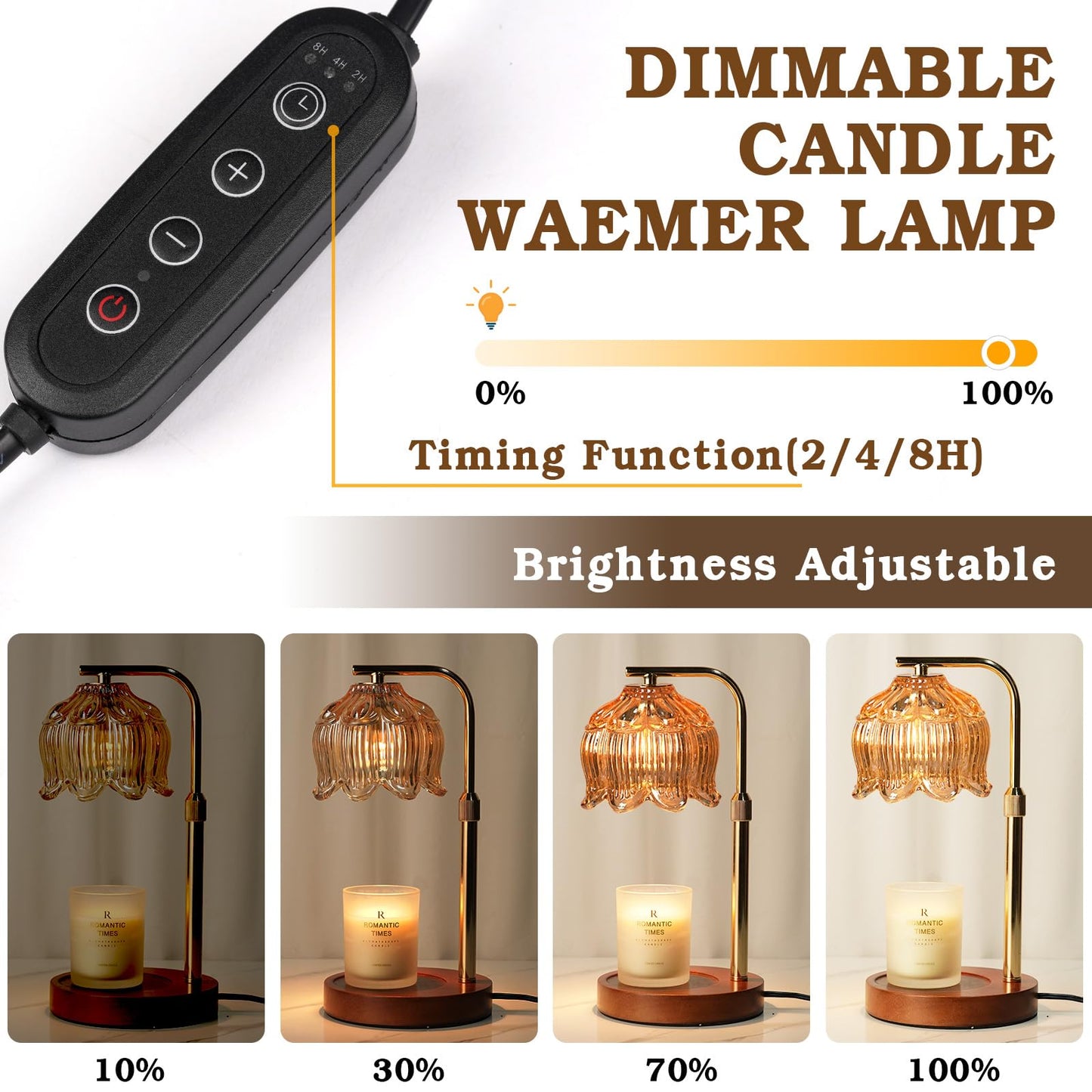 Funistree Flower Candle Warmer Lamp with Timer