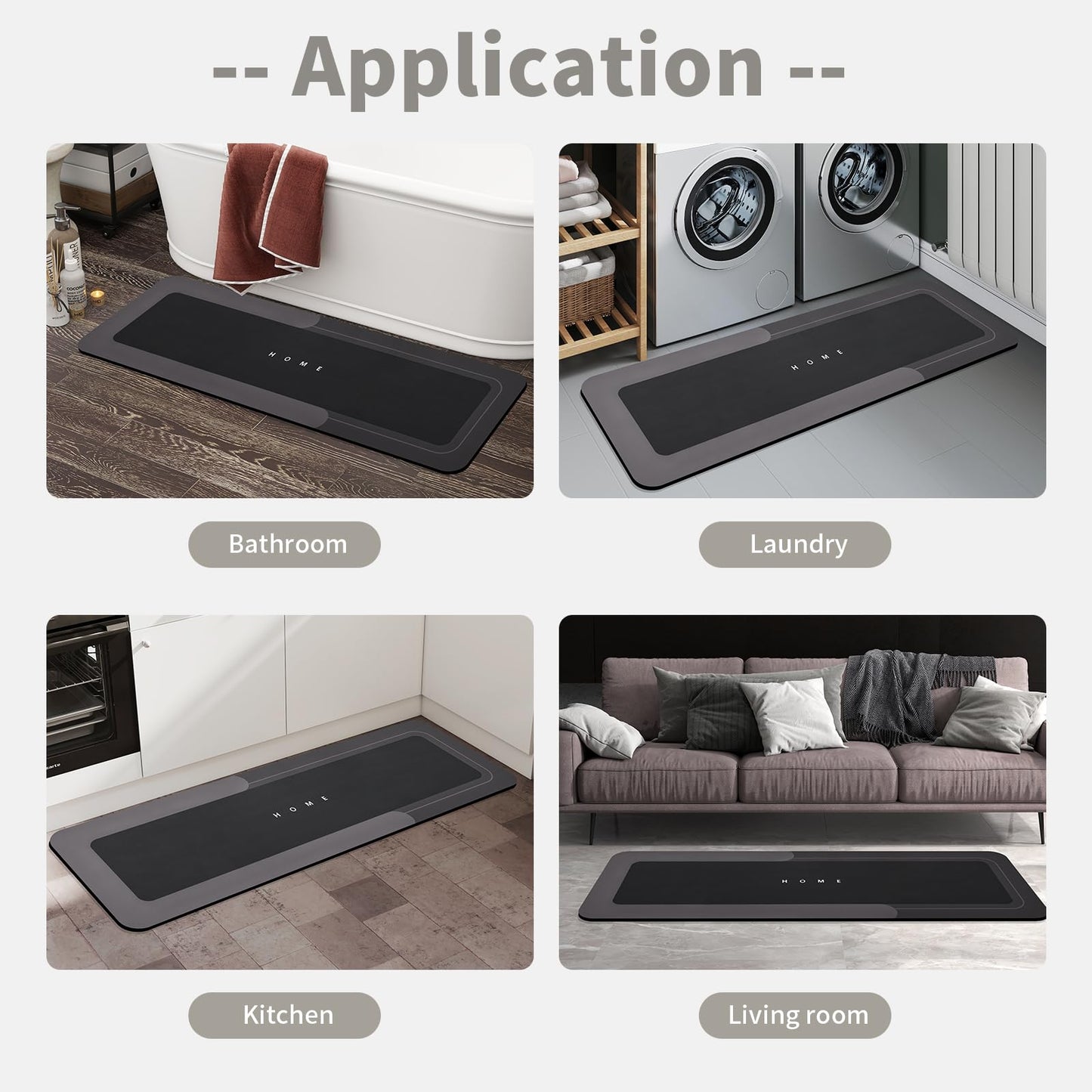 3PCS GORILLA GRIP Bath Rug Soft Chenille Absorbent Mat