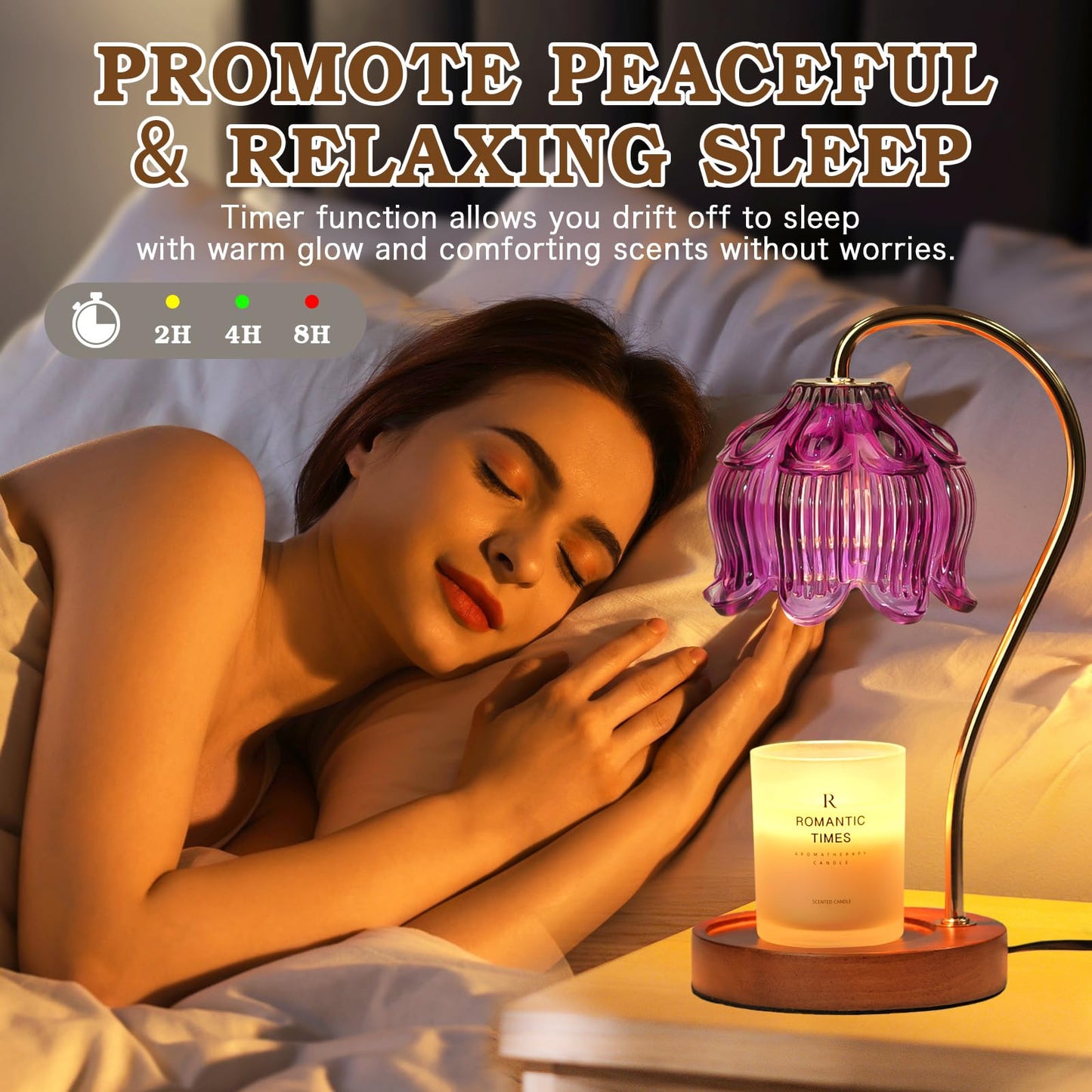 Funistree Flower Candle Warmer Lamp with Timer