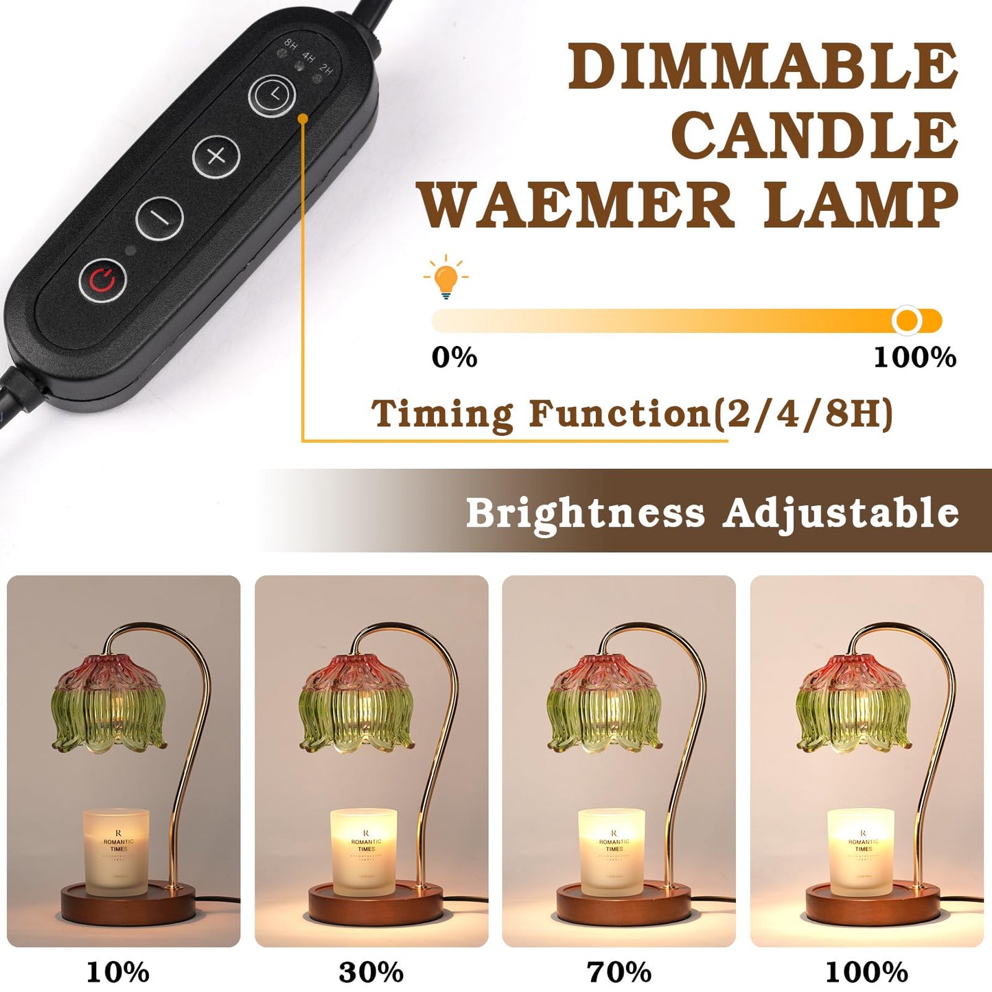 Funistree Flower Candle Warmer Lamp with Timer