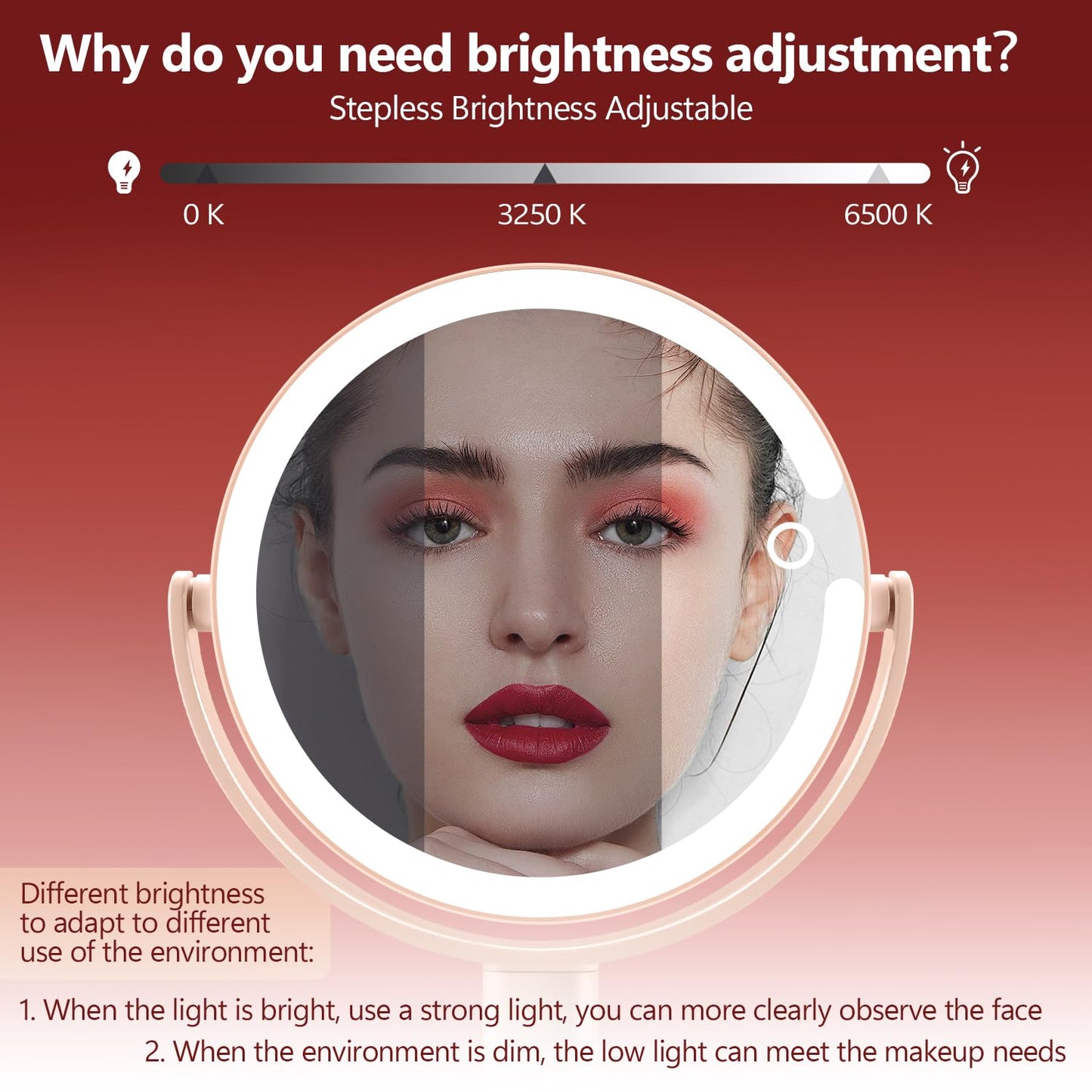 20X Magnifying Makeup Mirror Lighted Dual Sided Mirror