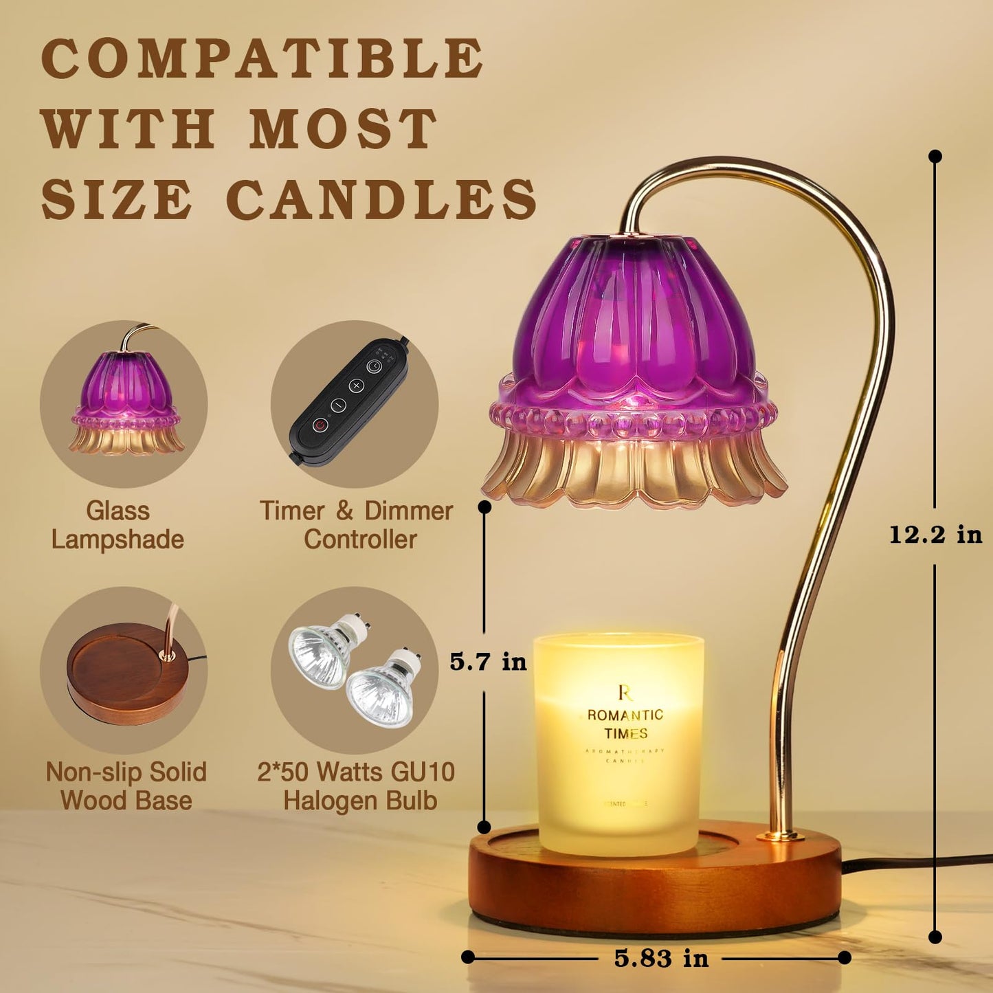 Funistree Flower Candle Warmer Lamp with Timer