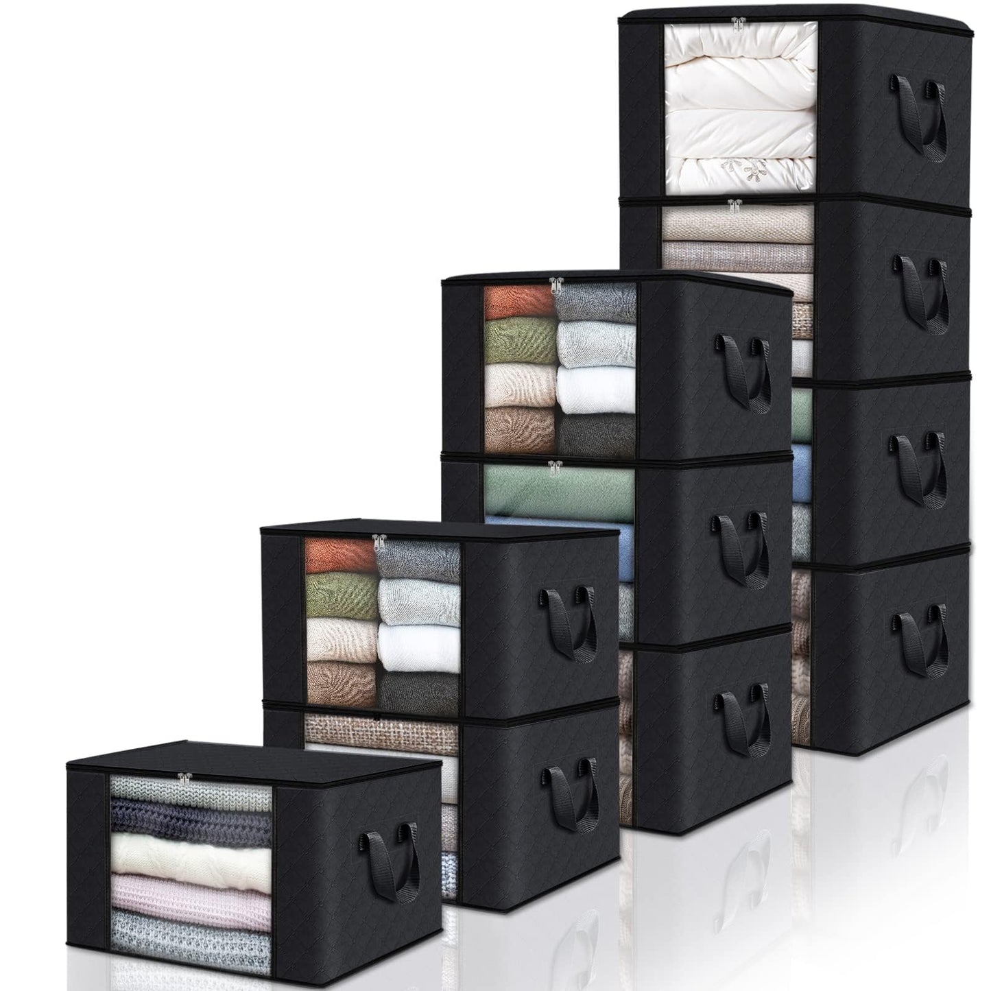 Fab Totes Clothes Storage Bags 6 Pack Foldable Organizers