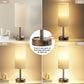 Fenmzee Rose Gold Crystal Touch Lamp 3 Way Dimmable with USB