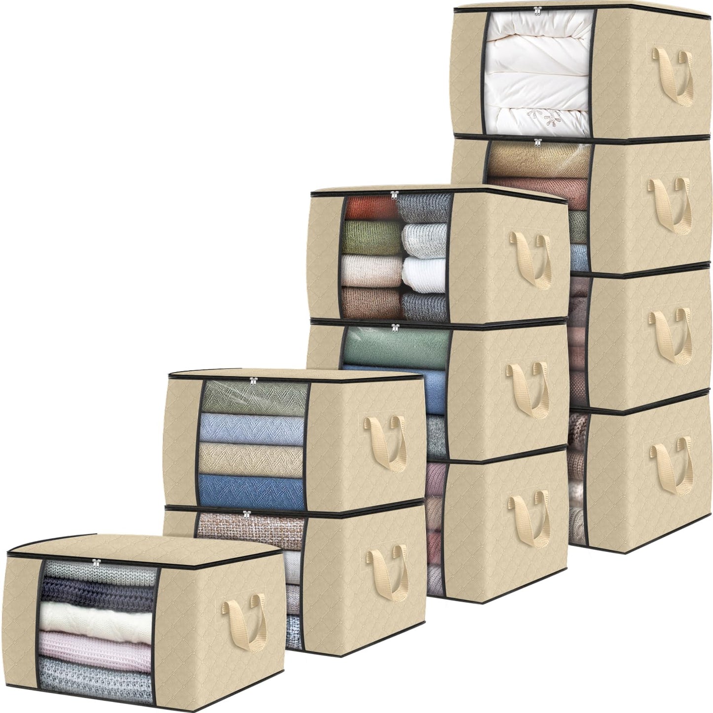 Fab Totes Clothes Storage Bags 6 Pack Foldable Organizers