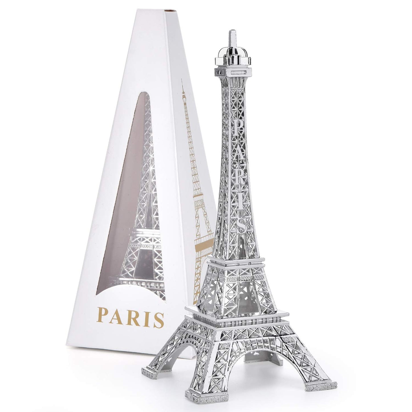 ESHATO Eiffel Tower Statue Gold Metal Decorative Figurine 7 Inch
