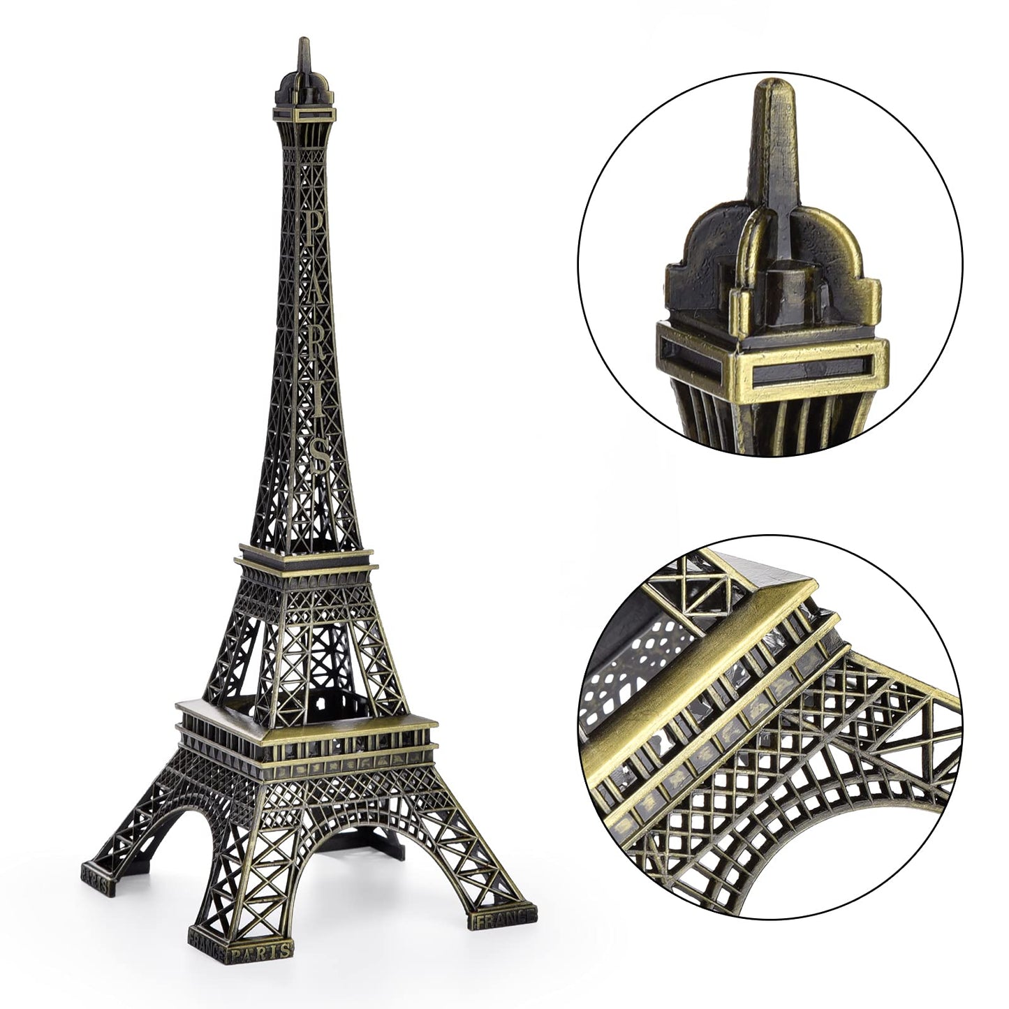 ESHATO Eiffel Tower Statue Gold Metal Decorative Figurine 7 Inch