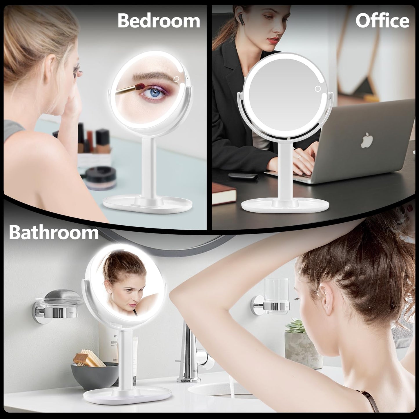20X Magnifying Makeup Mirror Lighted Dual Sided Mirror