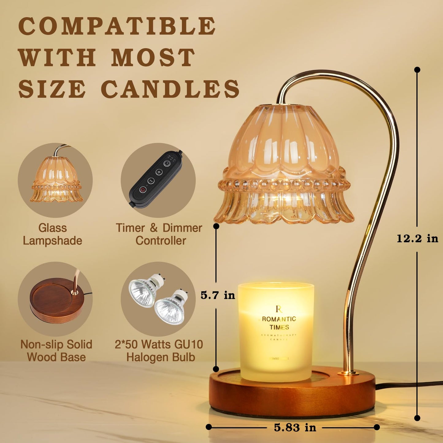 Funistree Flower Candle Warmer Lamp with Timer