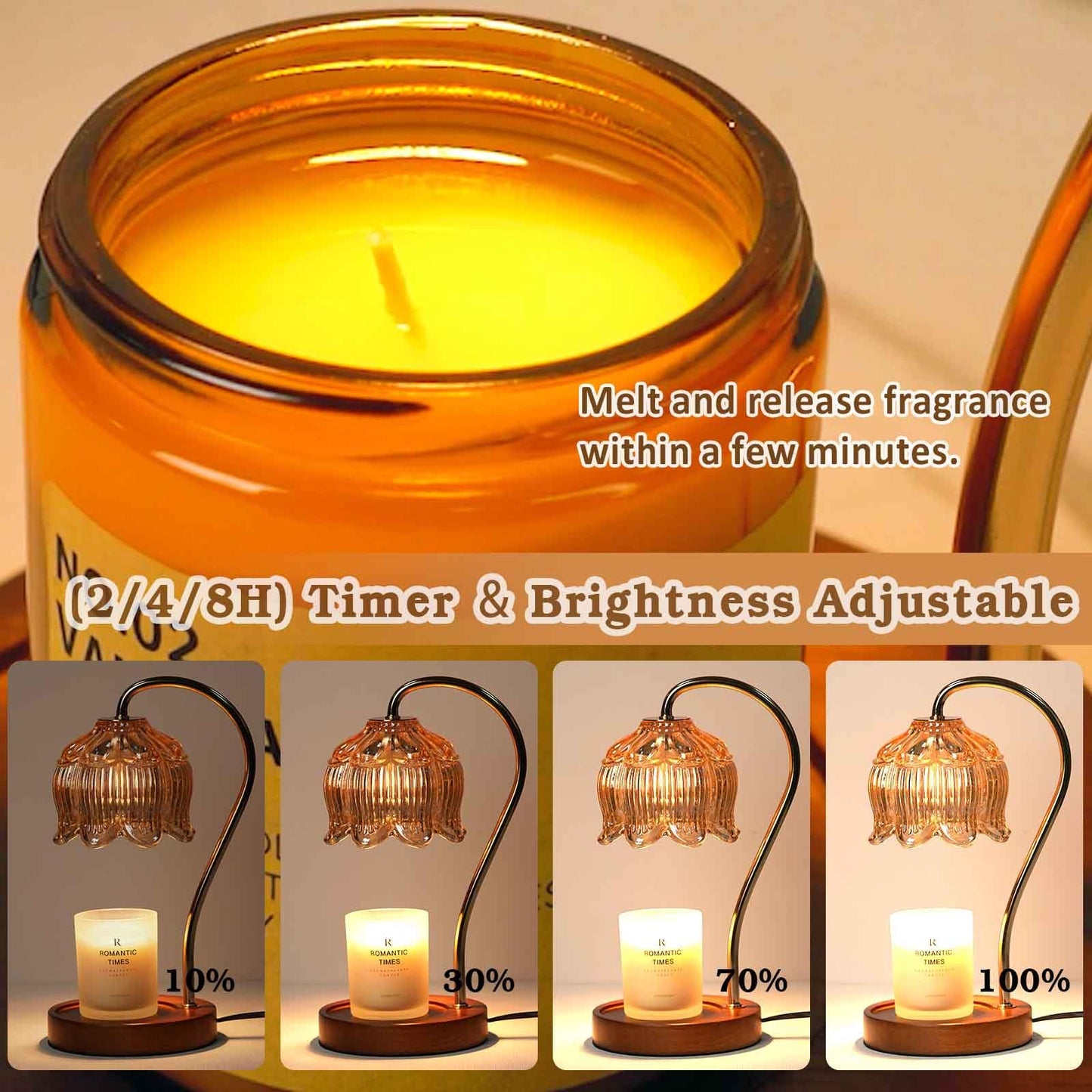 Funistree Flower Candle Warmer Lamp with Timer
