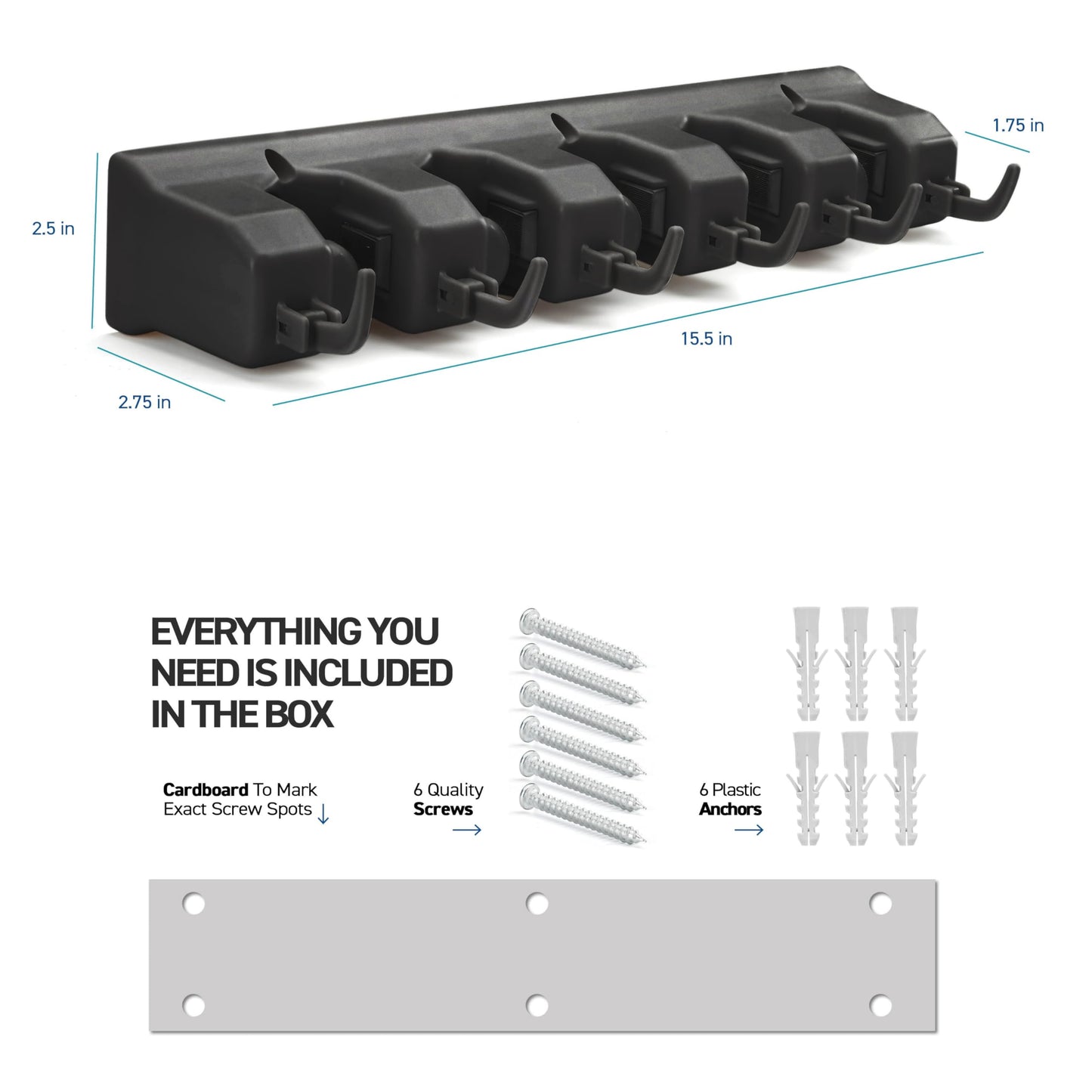 Homeit Mop and Broom Holder Wall Mount Organizer